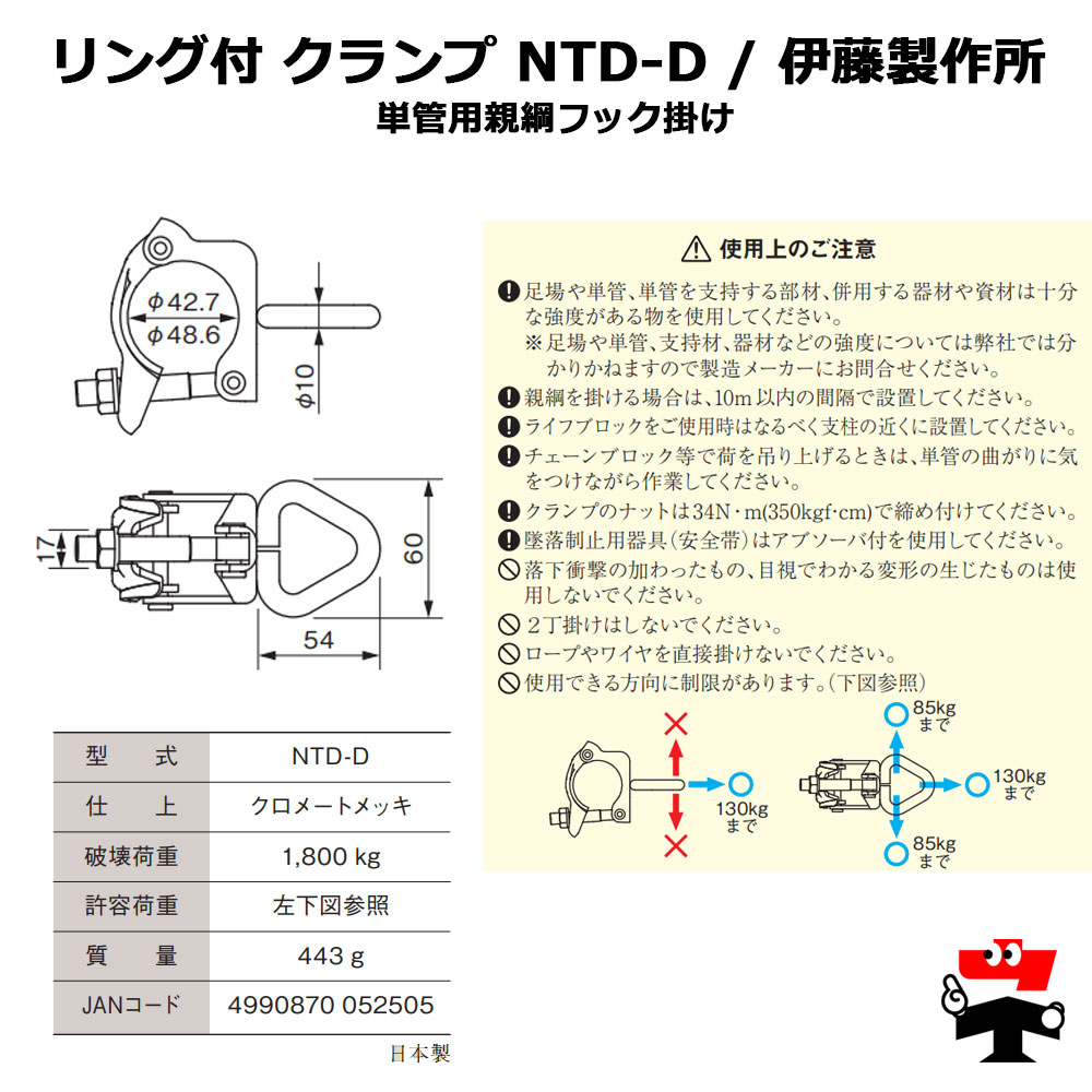 リング付クランプ NTD-D 10個入 100個入 伊藤製作所 141100610 リング付クランプ NTD-D 10個入 100個入 伊藤製作所 141100610